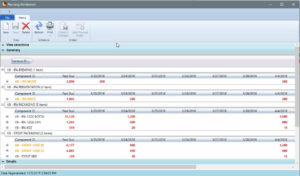 Evaluate inventory levels with associated production runs and schedule or firm proposed production runs generated via MRP